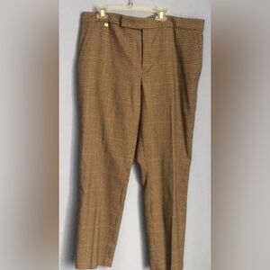 Lauren Ralph Lauren Brown Khaki Houndstooth Pants Size 14